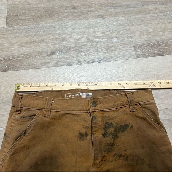 Carhartt Duck Utility Work Pants Mens 34x34 Flex Canvas Carpenter BN3279 READ DE - Picture 3 of 10